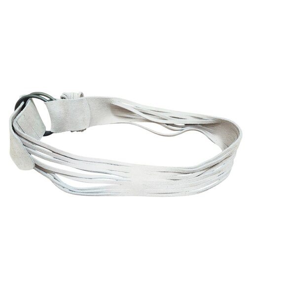 Sisley Suede Fringe Wrap Belt Women’s Adjustable Tan Leather O-Ring Boho Belt 39 - Picture 6 of 12